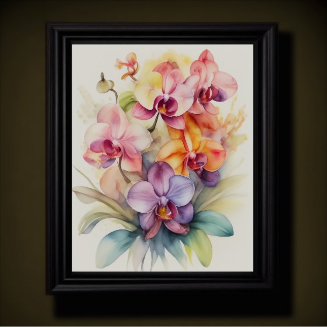 Watercolor Orchids 4:5 Poster (Creator Uploaded)