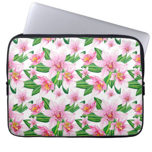 Watercolor Orchids Design 12 Laptop Sleeve