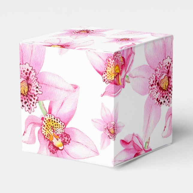 Watercolor Orchids Design 15  Favour Box (Front Side)