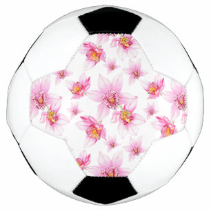 Watercolor Orchids Design 15 Soccer Ball