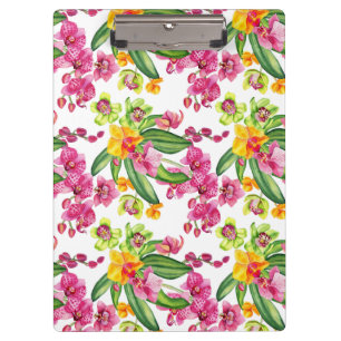 Watercolor Orchids Design 18 Clipboard
