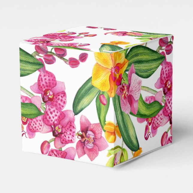 Watercolor Orchids Design 18  Favour Box (Front Side)