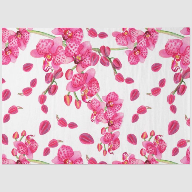 Watercolor Orchids Design 23 Tissue Paper (Front)