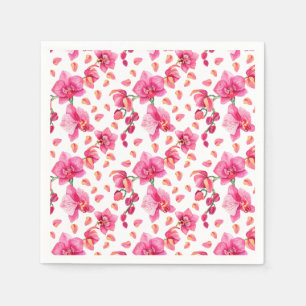 Watercolor Orchids Design 2 Napkin
