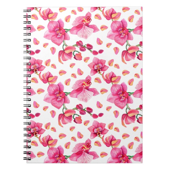 Watercolor Orchids Design 2  Notebook (Front)