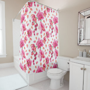 Watercolor Orchids Design 2 Shower Curtain