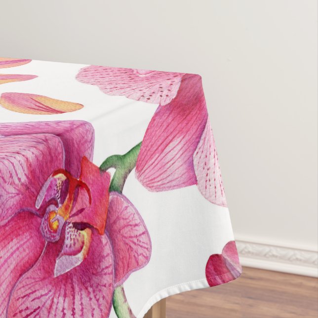 Watercolor Orchids Design 2 Tablecloth (In Situ)