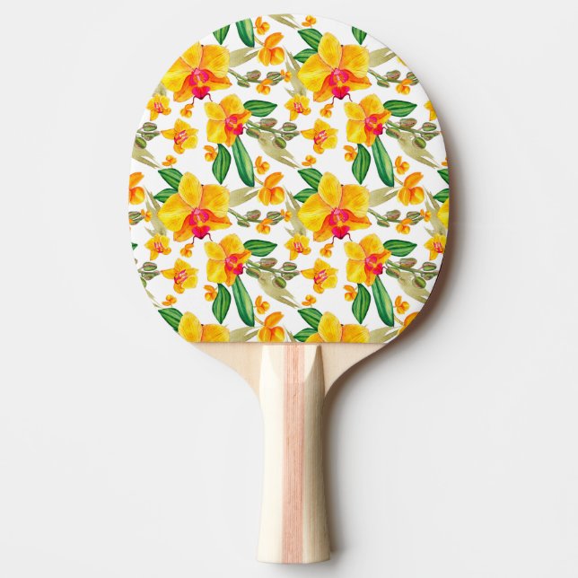 Watercolor Orchids Design 9   Ping Pong Paddle (Front)