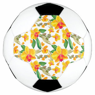 Watercolor Orchids Design 9 Soccer Ball