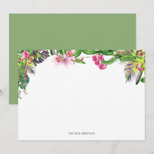 Watercolor Orchids l Whimsical Perzonalized Card