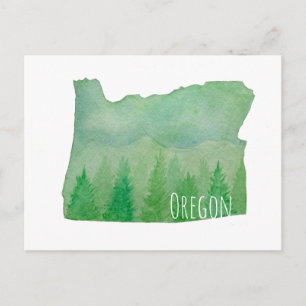 Watercolor Oregon State Postcard
