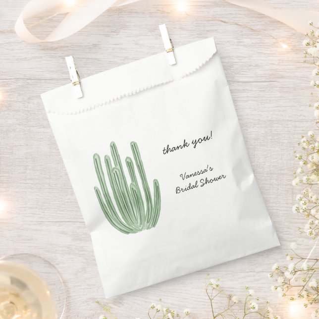 Watercolor Organ Pipe Cactus Bridal Shower Favour Bags (Clipped)