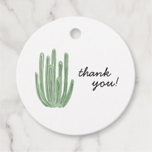 Watercolor Organ Pipe Cactus Bridal Shower Favour Tags