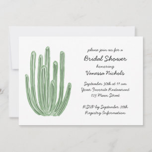 Watercolor Organ Pipe Cactus Bridal Shower Invitation