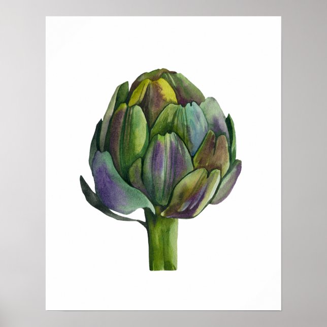 Watercolor Organic Artichoke Poster (Front)