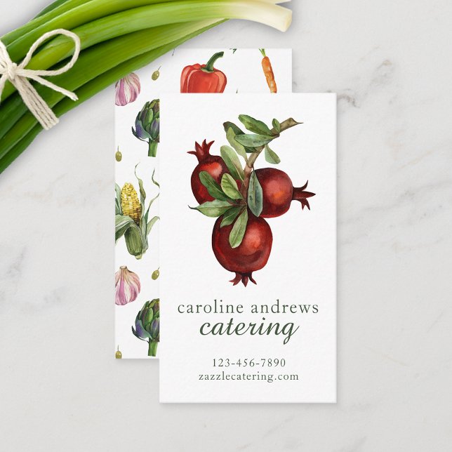 Watercolor Organic Pomegranate Business Card (Watercolor Organic Pomegranate Business Card)
