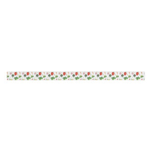 Watercolor Organic Vegetables Grosgrain Ribbon