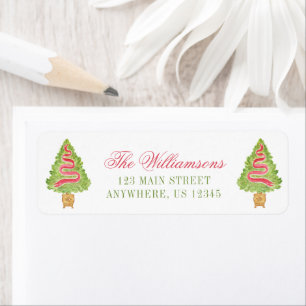 Watercolor Ornate Preppy Christmas Tree