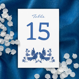 WATERCOLOR OTOMI BIRDS NAVY INVITATION