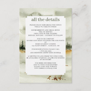 Watercolor Outdoorsy Wedding Enclosure Card