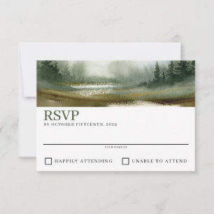 Watercolor Outdoorsy Wedding RSVP Card
