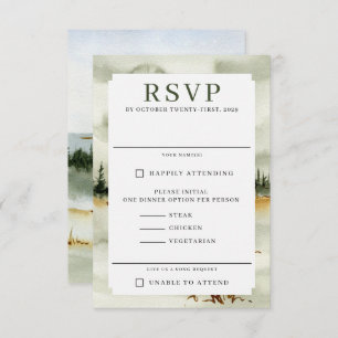Watercolor Outdoorsy Wedding RSVP Card