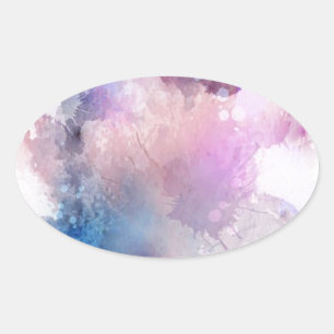 Watercolor Oval Sticker