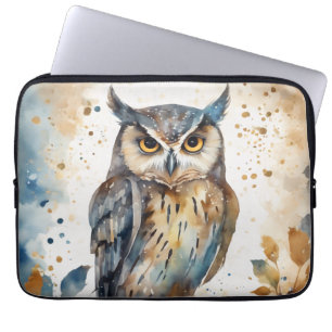 Watercolor Owl Laptop Sleeve