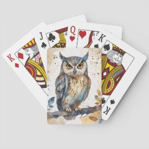 Watercolor Owl Playing Cards