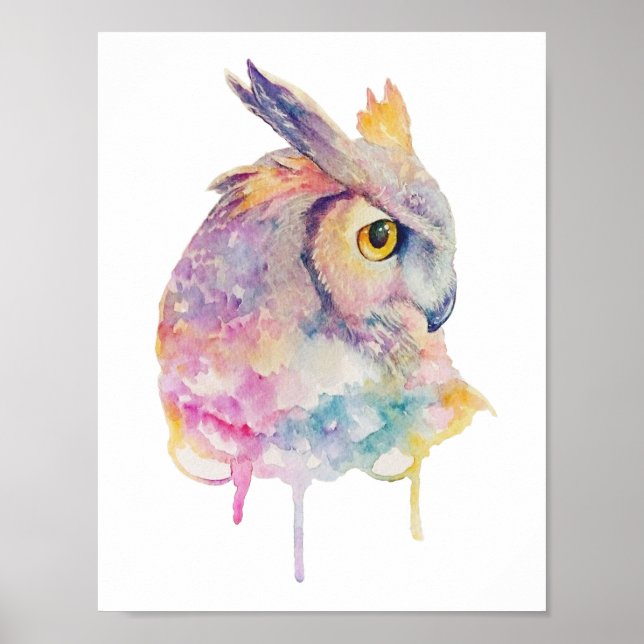 Watercolor Owl Poster (Front)