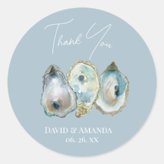 Watercolor Oyster  Classic Round Sticker