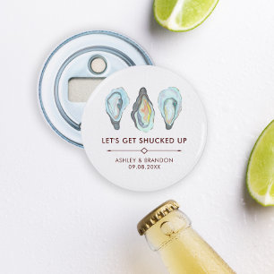 Watercolor Oyster Coastal Seaside Wedding Bottle Opener