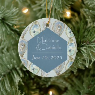 Watercolor Oyster Pattern Ornament