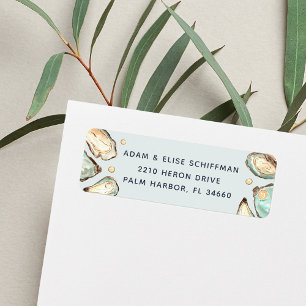 Watercolor Oyster & Pearl Return Address