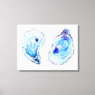 Watercolor Oyster Shells Canvas Print