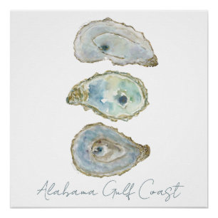Watercolor Oysters- Customizeable Vertical Design Poster