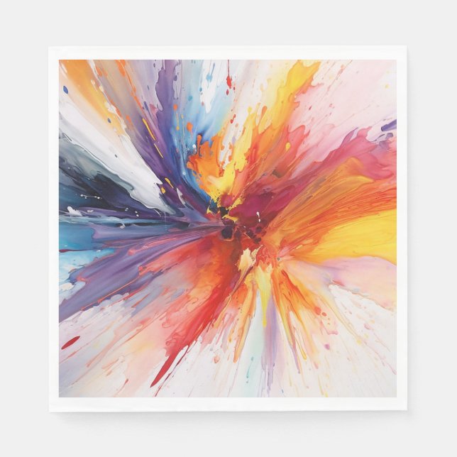 Watercolor Paint Abstract Explosion Napkin (Front)
