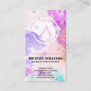 Watercolor Paint Background Creative Artistic Business Card