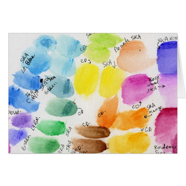 Watercolor Paint Colour Chart (Front Horizontal)