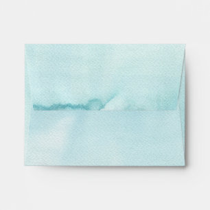 Watercolor Paint Light Aqua Blue Pretty Envelope