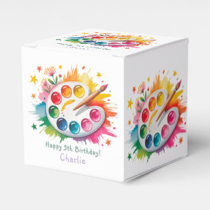 Watercolor Paint Palette Art Birthday Party Favour Box