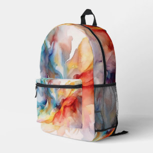 Watercolor Paint Pattern Printed Backpack