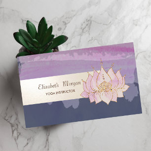 Watercolor Paint Splash,Stripe,Cool Lotus Business Card