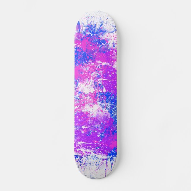 Watercolor Paint Splatter Skateboard (Front)