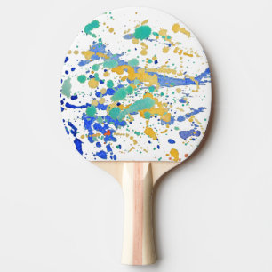 Watercolor Paint Splatters Ping Pong Paddle
