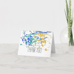 Watercolor Paint Splatters Thank you Card