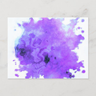 Watercolor Paint Splotches - Purple Postcard