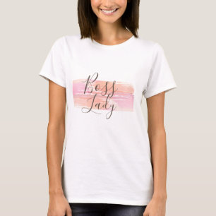 Watercolor Paint Strokes Boss Lady    T-Shirt