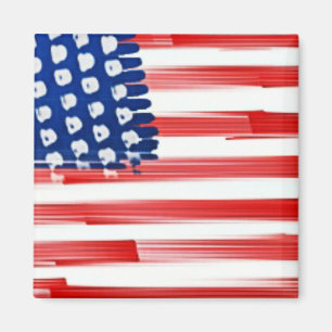 Watercolor painted American flag Magnet