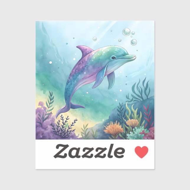 Watercolor painted dolphin (Sheet)